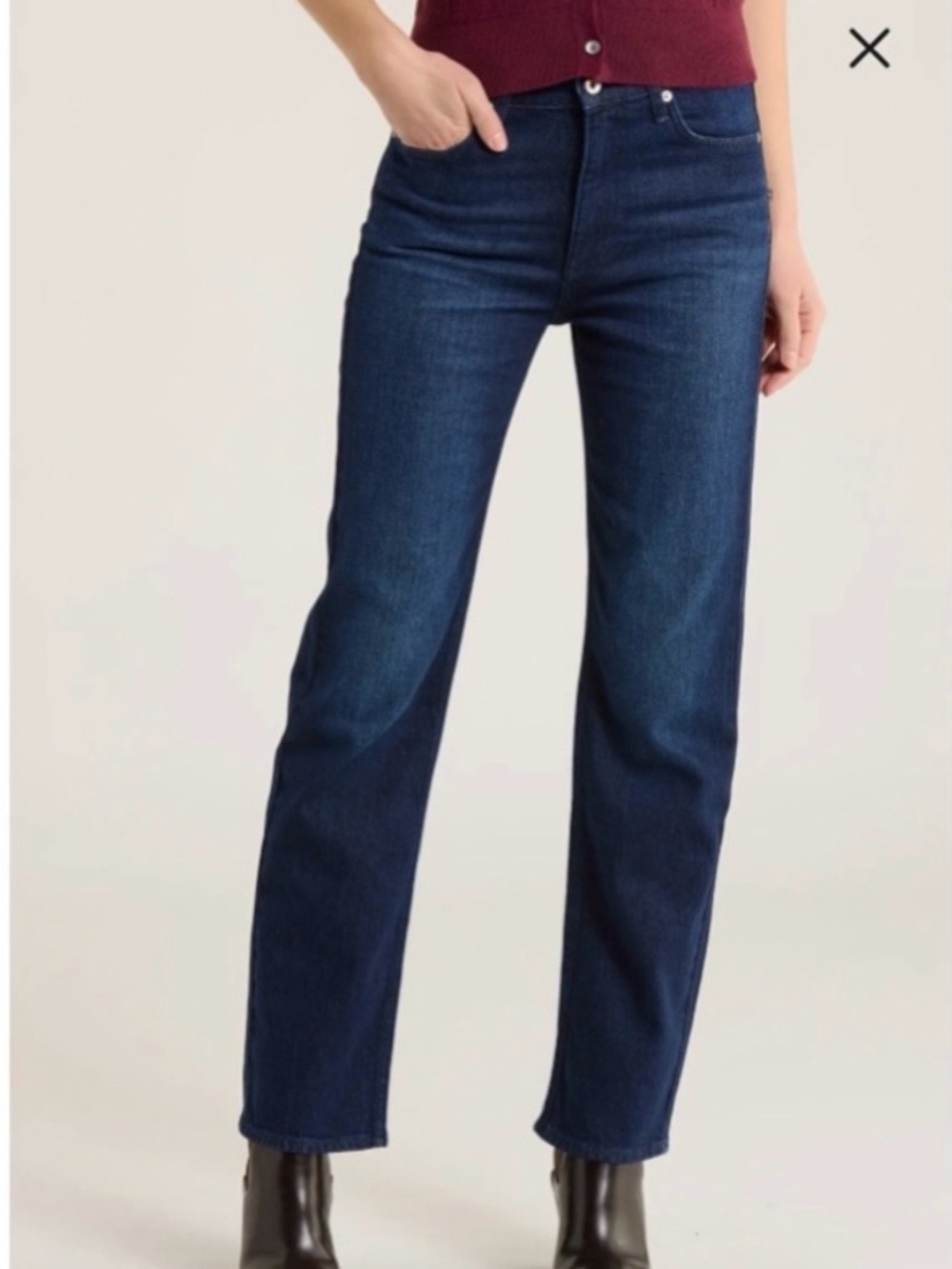 rag & bone Dark Blue Straight Leg Jeans